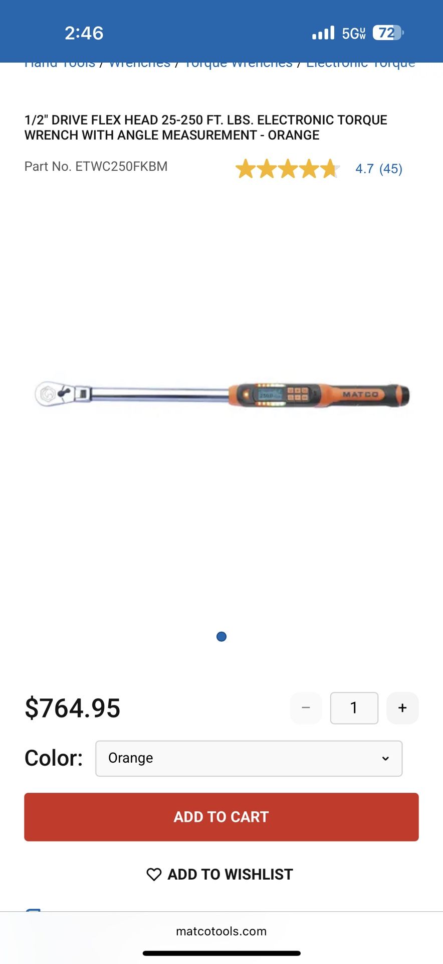 1/2 Digital Torque Wrench By Matco