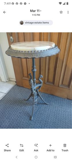 Antique Victorian Bronze / Translucent Onyx table