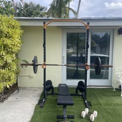Workout Equipment - Squat Rack, Bench Press, Pull Up Machine