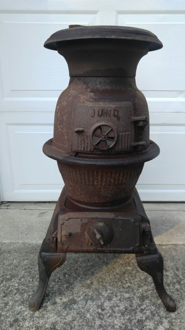 Vintage JUNO Pot Belly Cast Iron Stove