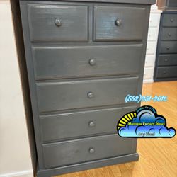 New Grey Jumbo Double Knob 5 Drawer Chest Dressers