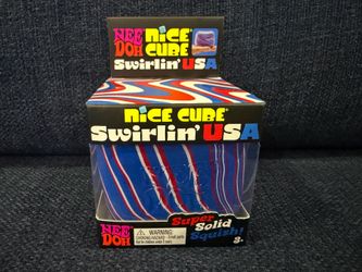 🔥 Rare NeeDoh Nice Cube “Swirlin’ USA” Super Solid Squish Fidget Toy