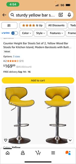 Great deal great condition Counter height yellow bar stools set of 2 adjustable heights get both