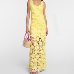 Jonathan Simkhai Yellow Crochet Maxi Dress