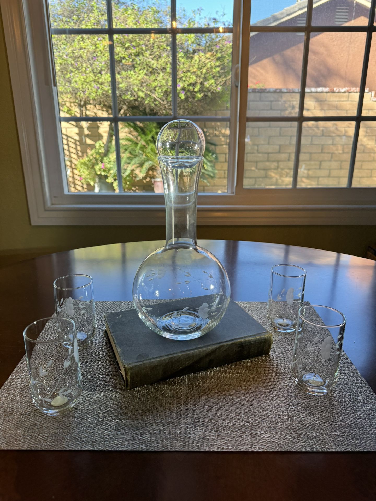Princess House Heritage Crystal Decanter 10.75” & Ball Stopper (Set Of 5)