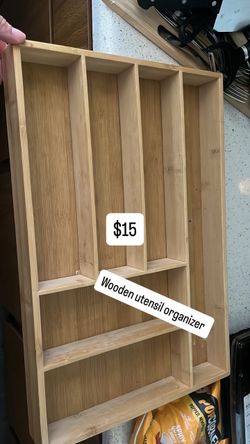Wooden Utensil Drawer Organizer