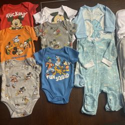 Baby boy Disney clothes, 0-3 mo and two shower towels