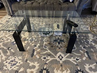 Glass coffee table with matching end tables