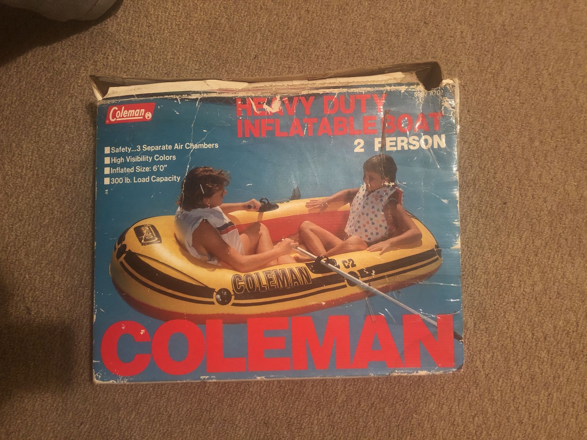 New in box Coleman 2 person inflatable boat 300LB capacity ( NO Ors ) CHEAP!