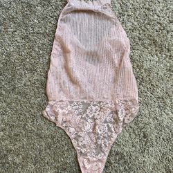 Pink Lace Bodysuit  Medium 