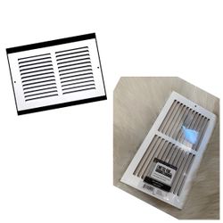 12"w X 6"h Steel Return Air Grilles - Sidewall and Ceiling - HVAC Duct Cover - White [Outer Dimensions: 13.75"w X 7.75"h]