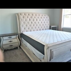 KING bed frame and box spring - NO mattress