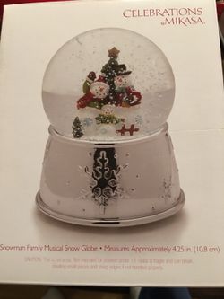 Celebrations by Mikasa® Snowman Family With Tree Musical Snow Globe
