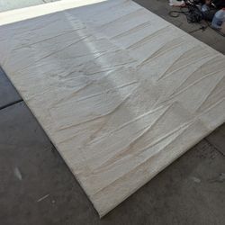 Area Rug 9' 6" X 7' 6" - Beige - Faux Rabbit Fur