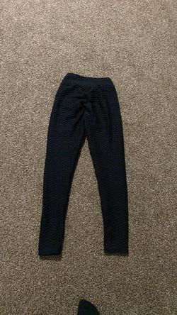 Black Textured High-Waist Leggings