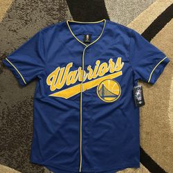 Golden State Warriors Jersey Baseball Style Button Up #46