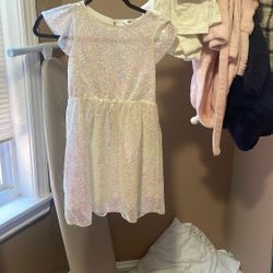 White Sequin  Dress Girls