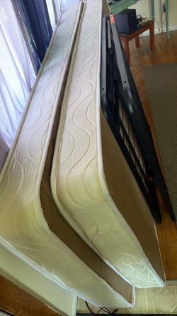 Two twin mattresses and frame-read