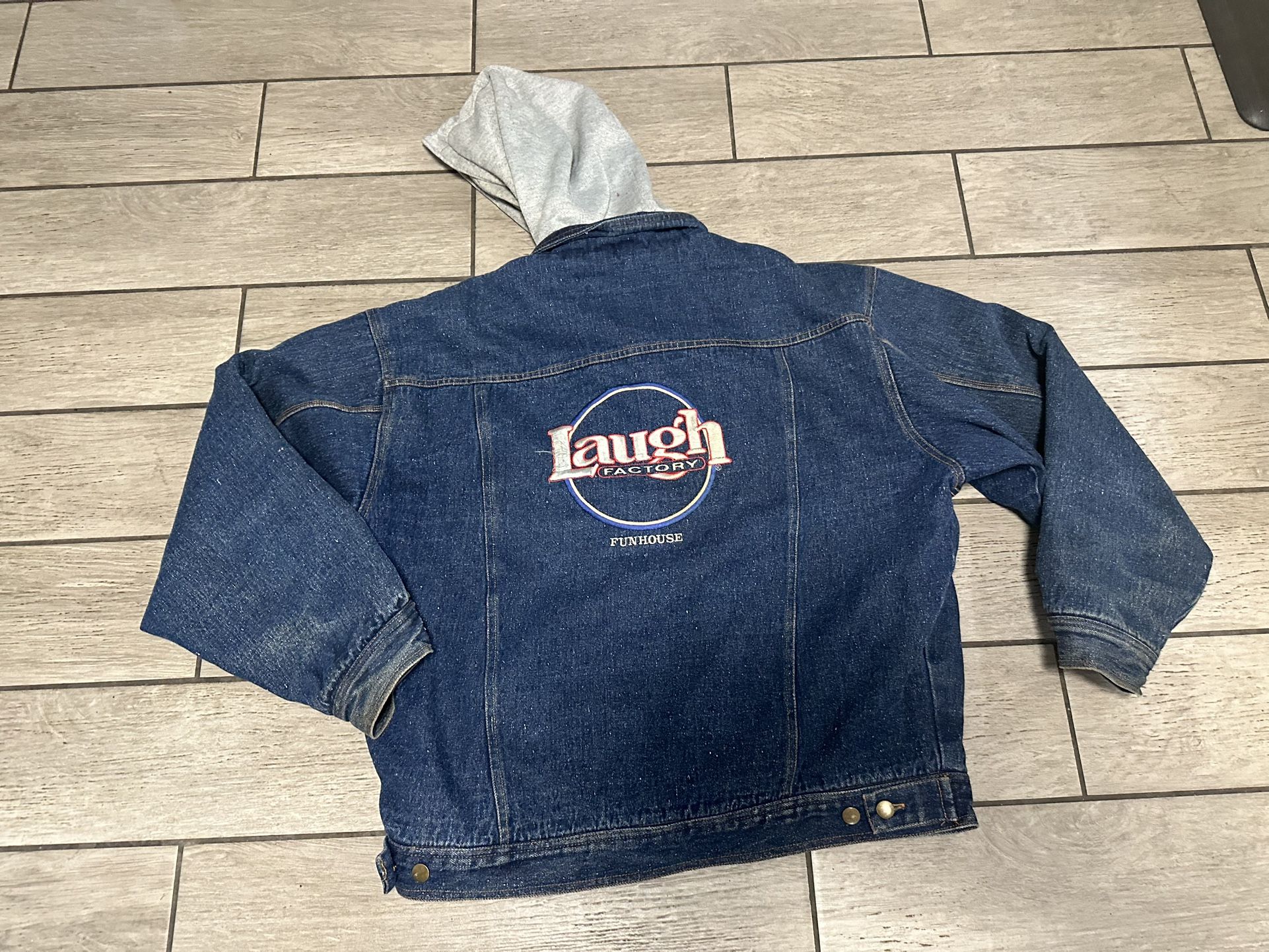 Vintage Santa Fe Outback Denim Jacket Has Laugh Factory Embroidered On Back