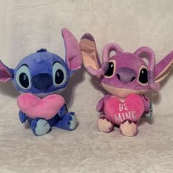 Stitch & Angel Valentines Plushies