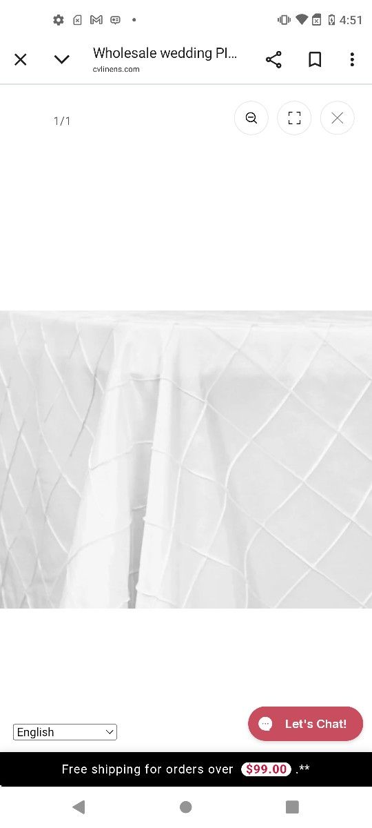 Qty 7 White 120" Pintuck Round Tablecloths