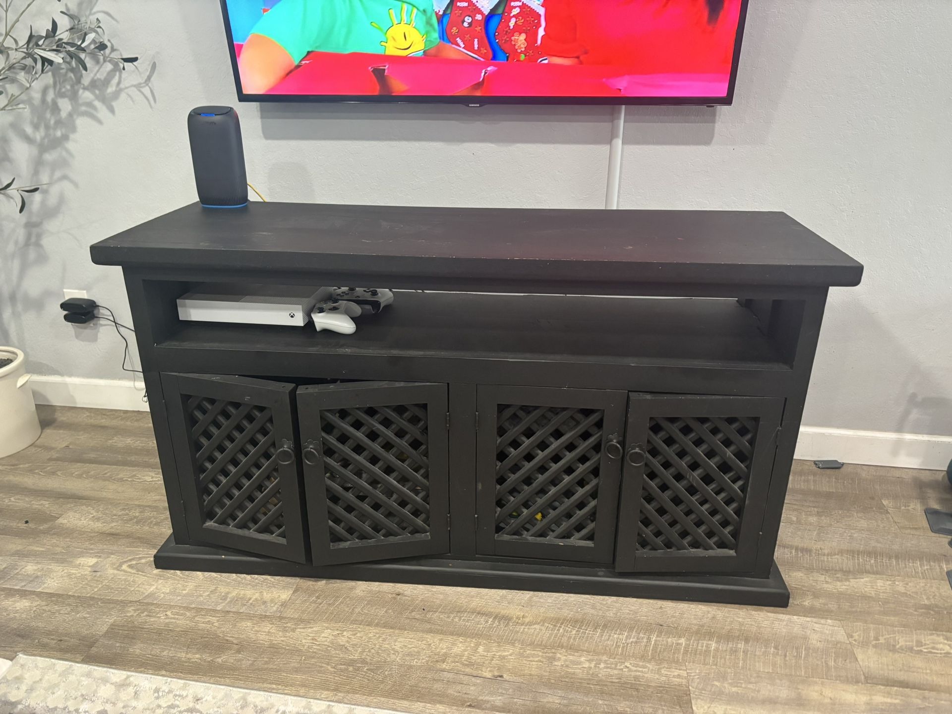 Wooden Black Tv Stand Wood Desk Drawer Table