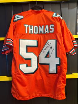 Zach Thomas Signed Miami Dolphins Custom Jersey