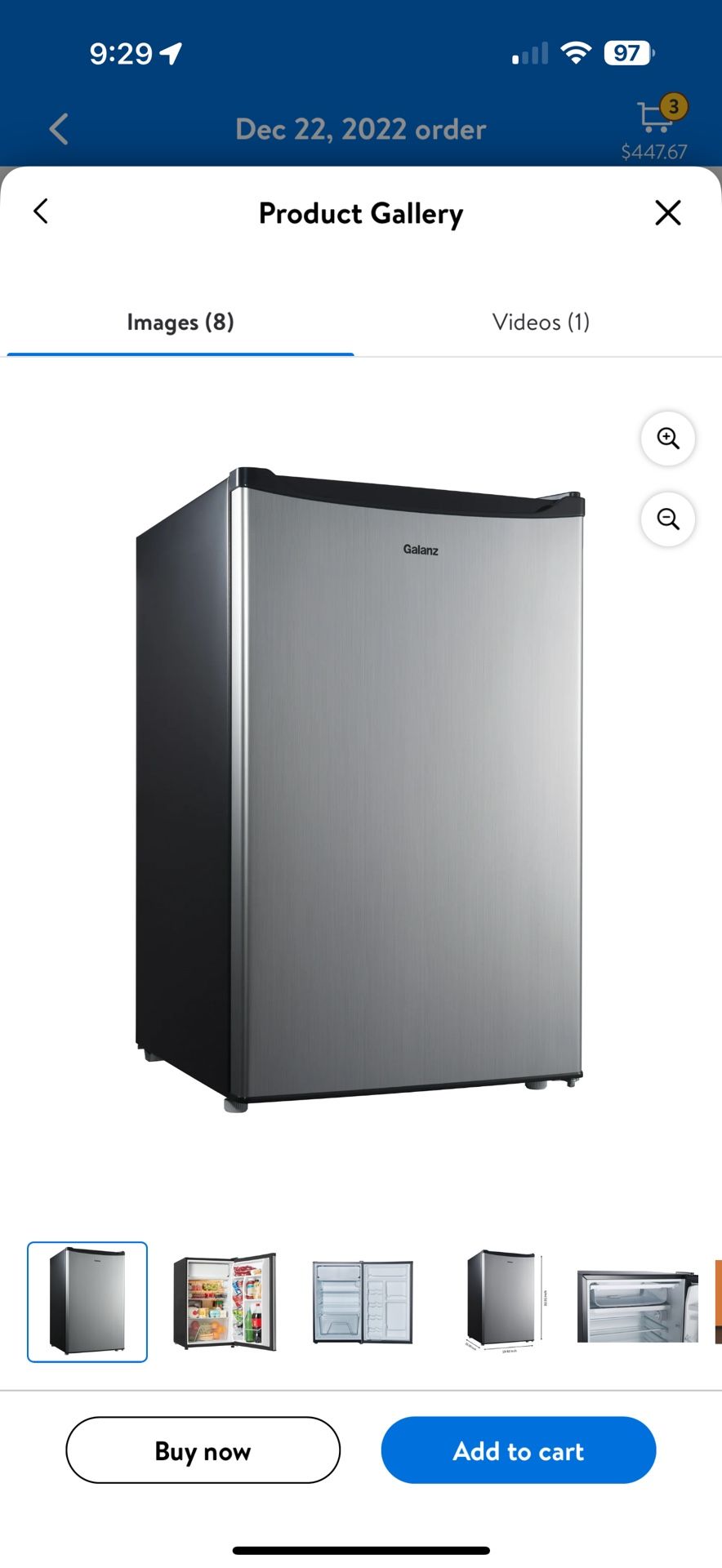 Galanz 4.3 Cu ft Single Door Mini Fridge