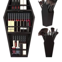 brand new coffin brush and makeup holder 