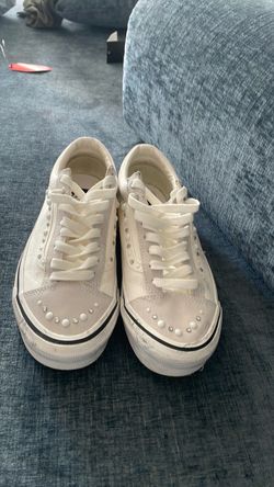 White Low-Top Sneakers with Stud Detail