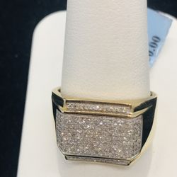 Gold Diamond Ring Solid 10K New 