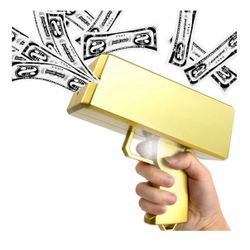 Golden Money Shooter, Make it Rain/Spray Money Gun Paper Playing Toy , Handheld Spray Cash Gun for Game Movies Party Supplies