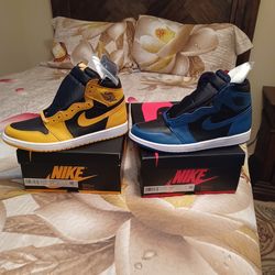 AIR JORDAN 1 MID POLLEN ,,,DRK  MARINA ,size 11