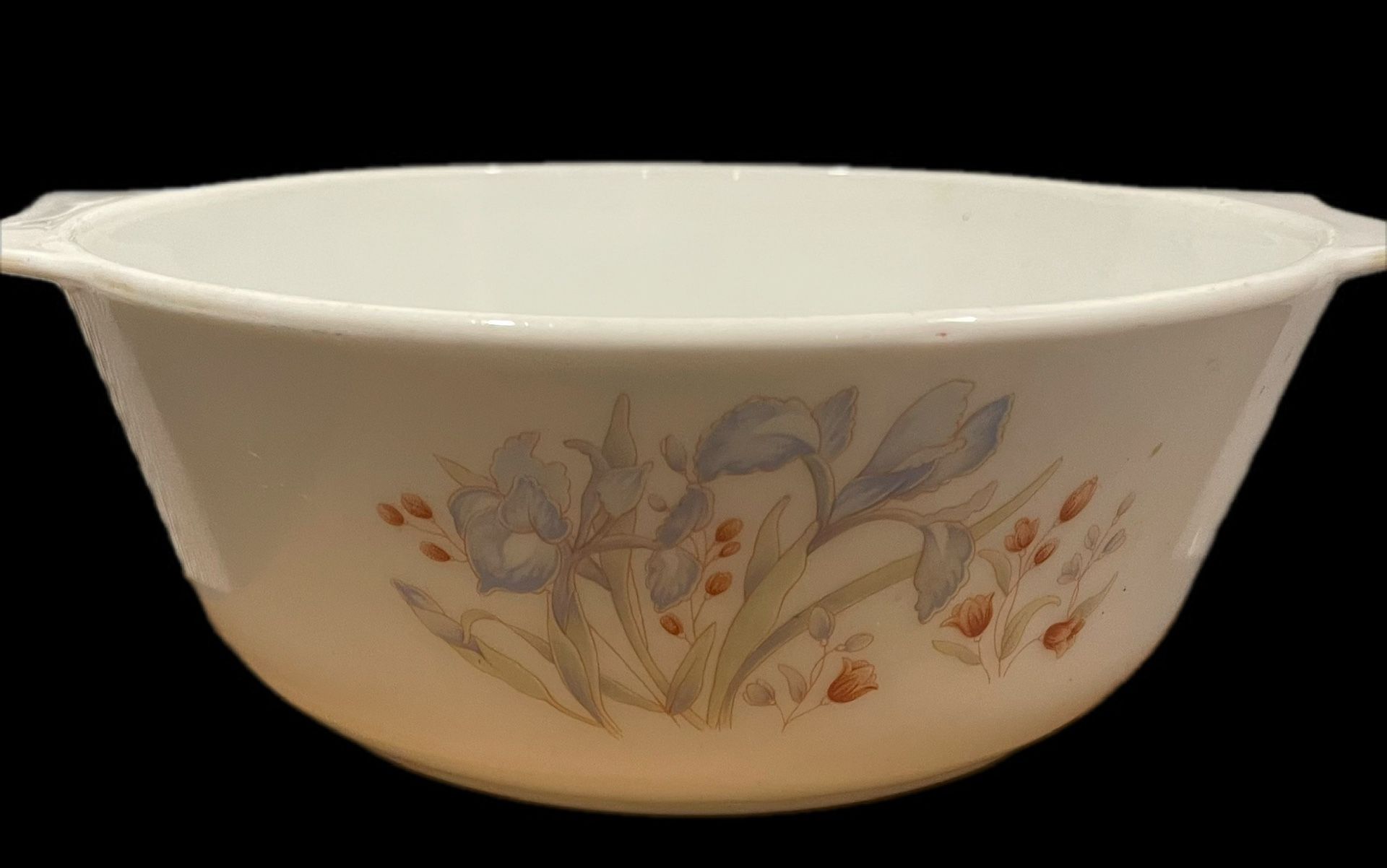 Vintage Pyrex Arcopal Blue Iris Baking Casserole Dish Bowl