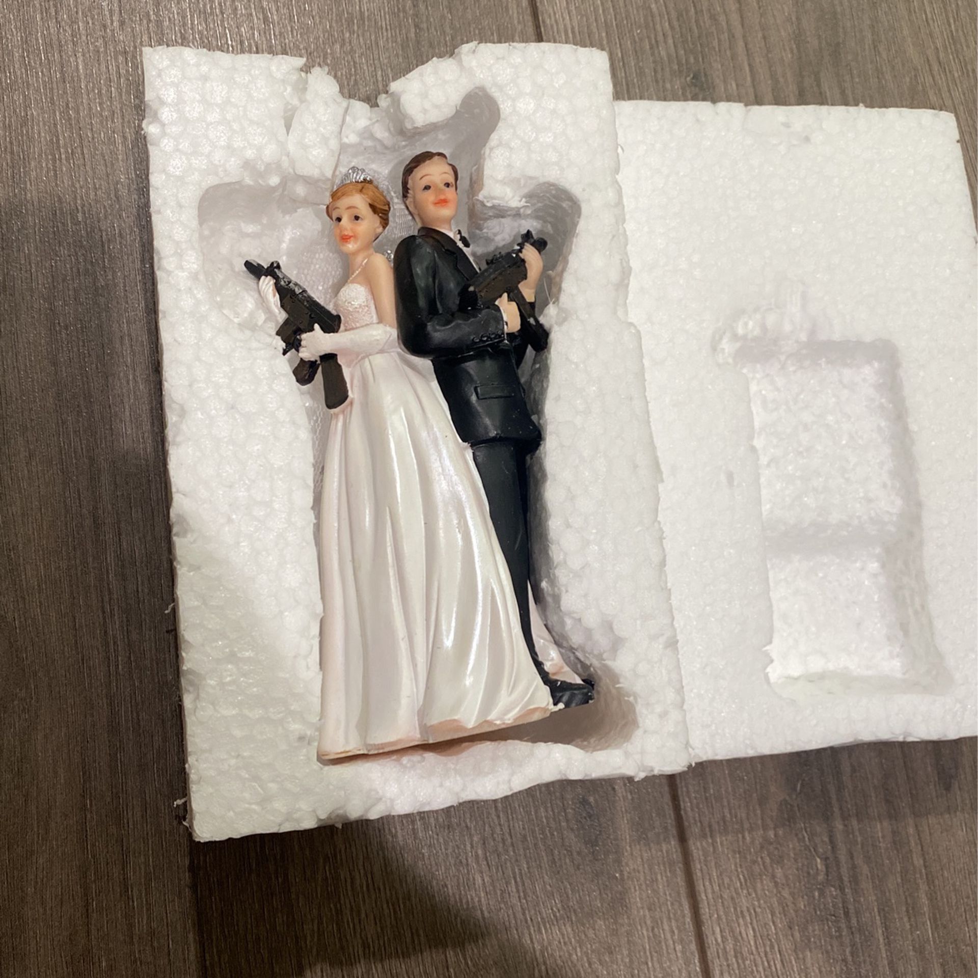 Wedding Cake Topper Gun Theme