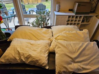 Collection of bed pillows