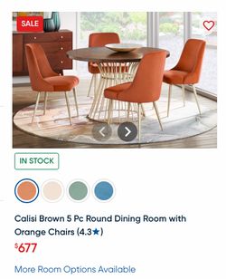 Calisi Brown 5 Pc Round Dining Room