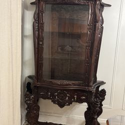 Antique Mahogany dish display set