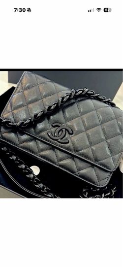 Chanel Caviar My Everything Wallet on a Chain 21C So black