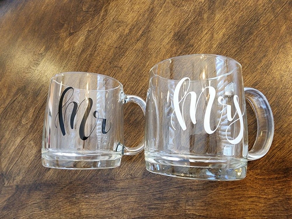 Mr And Mrs Glass Mugs