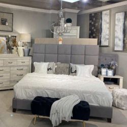 Dolante King Upholstered Bed| Queen Options| Brand New