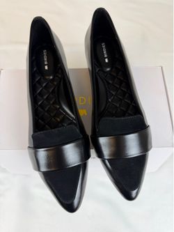 Birdies The Sparrow Pointed Toe Slip on Leather Suede Loafers Black Licorice