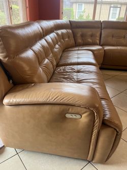 Leather look alike sectional