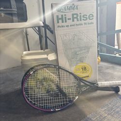 Complete Tennis Practice Set - 2 Racquets, Ball Hopper & 75+ Balls