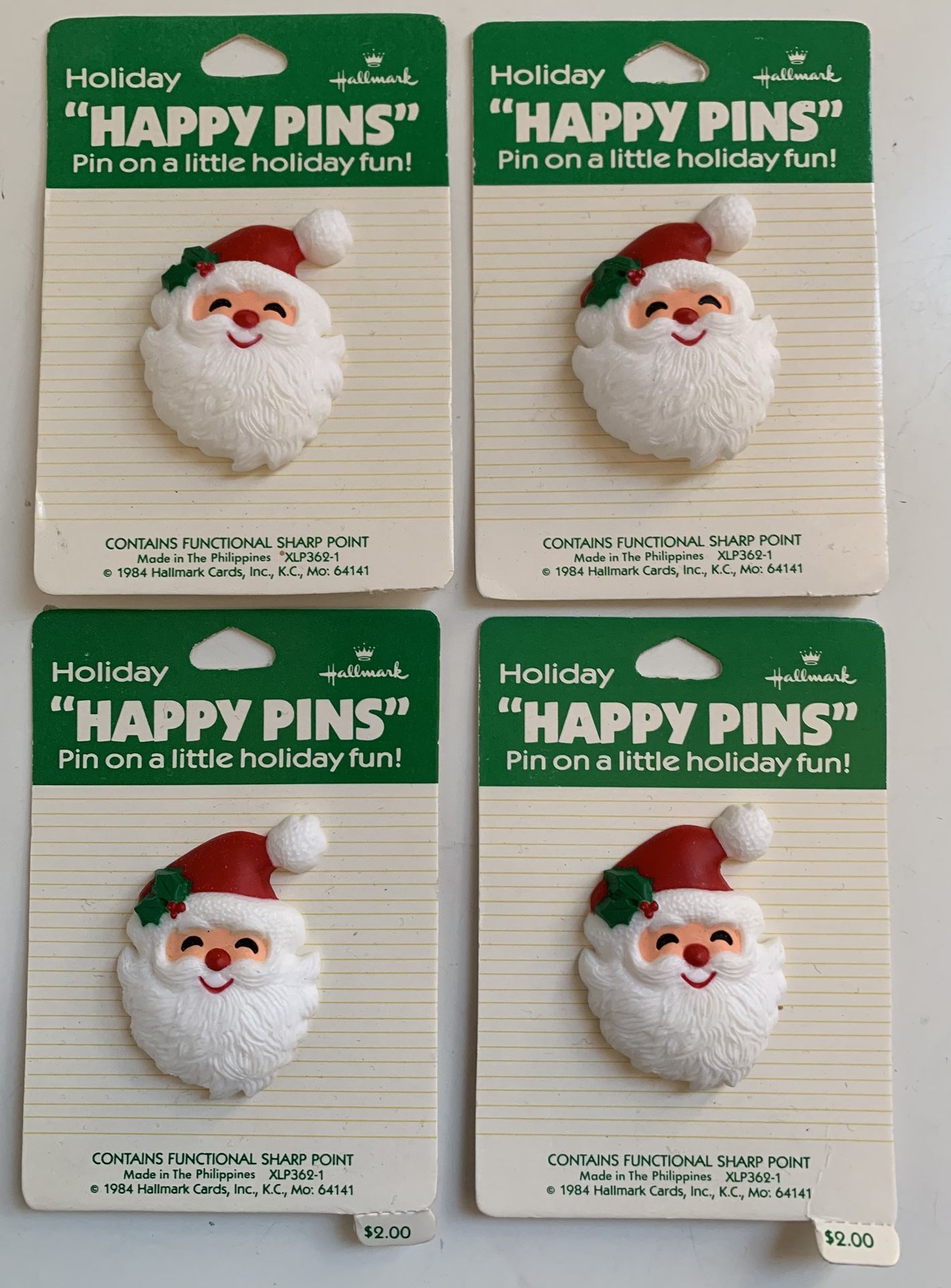 VINTAGE HALLMARK SANTA CHRISTMAS PINS