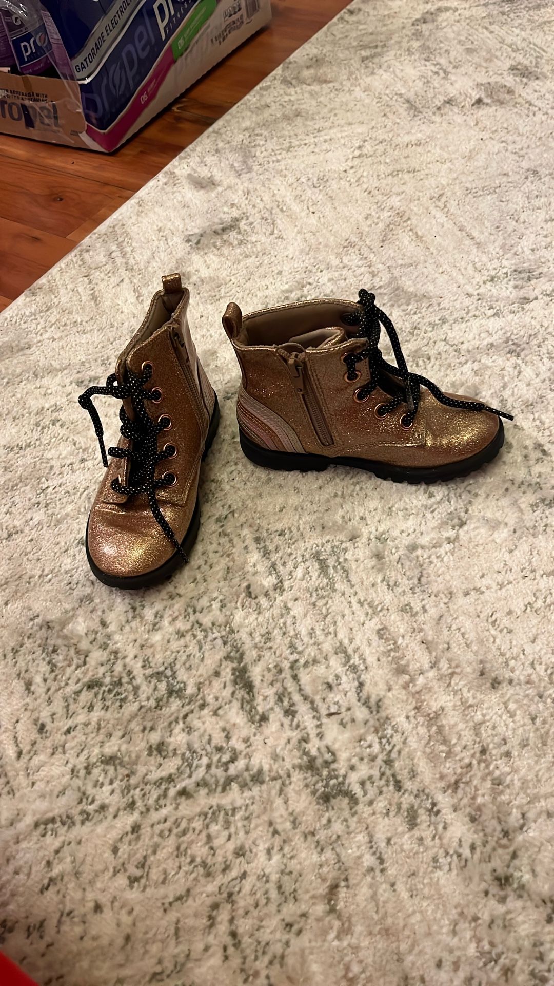 Shiny Gold Kids Boots