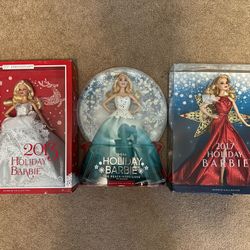 NEVER OPENED Holiday Barbies