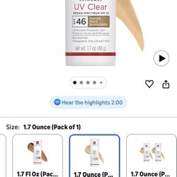 BRAND NEW EltaMD UV Clear Tinted Face Sunscreen, SPF 46 