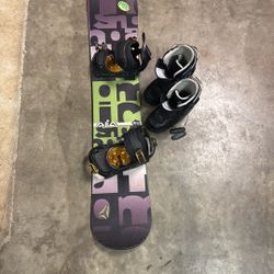 Atomic Snowboard 145cm With Bindings And Boots Size 7,8,9