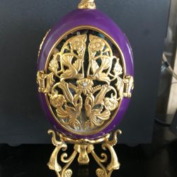 Faberge Style Egg with Courtyard Scene